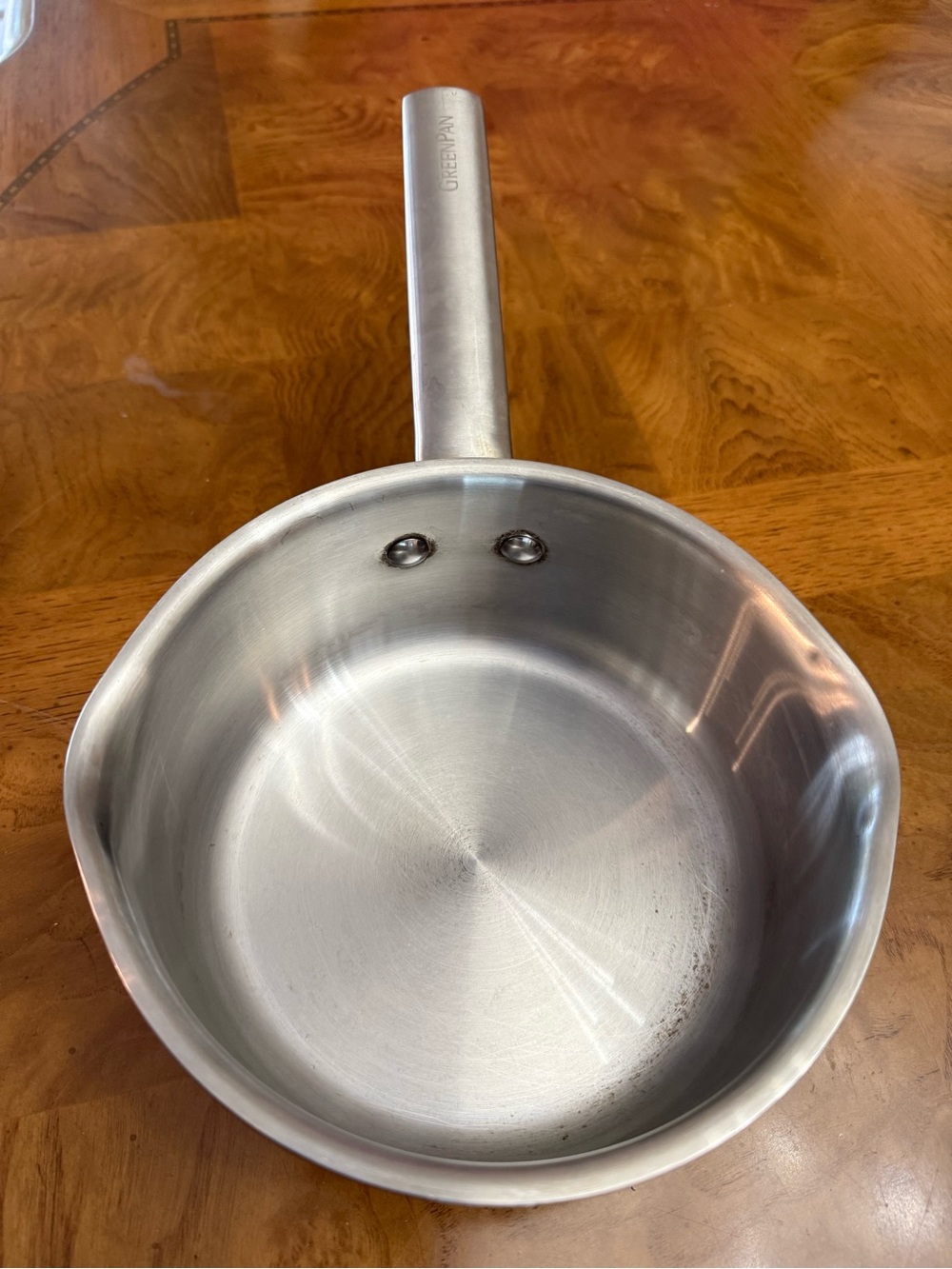 Greenpan Stainless Steel Silver Saucepan with Long Handle